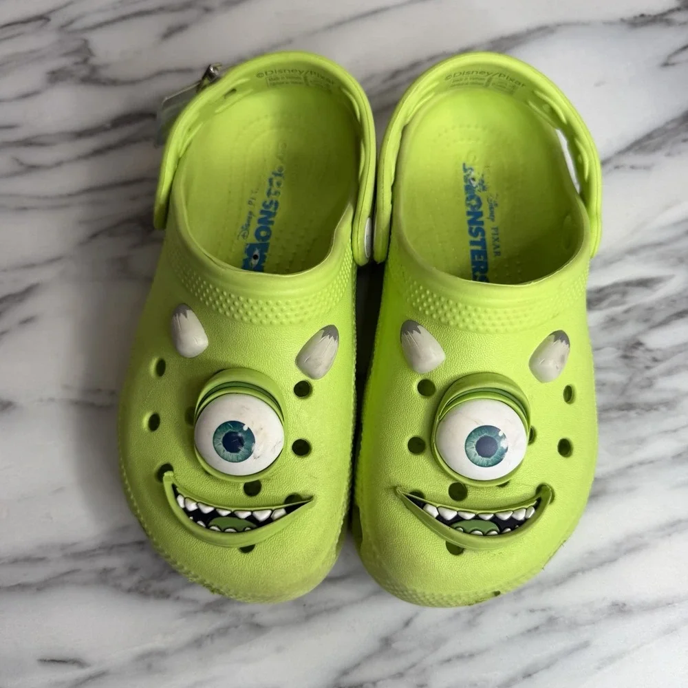 Crocs Monsters, Inc. Mike Classic Clogs Kids C13 Green Shoes Disney Slip On